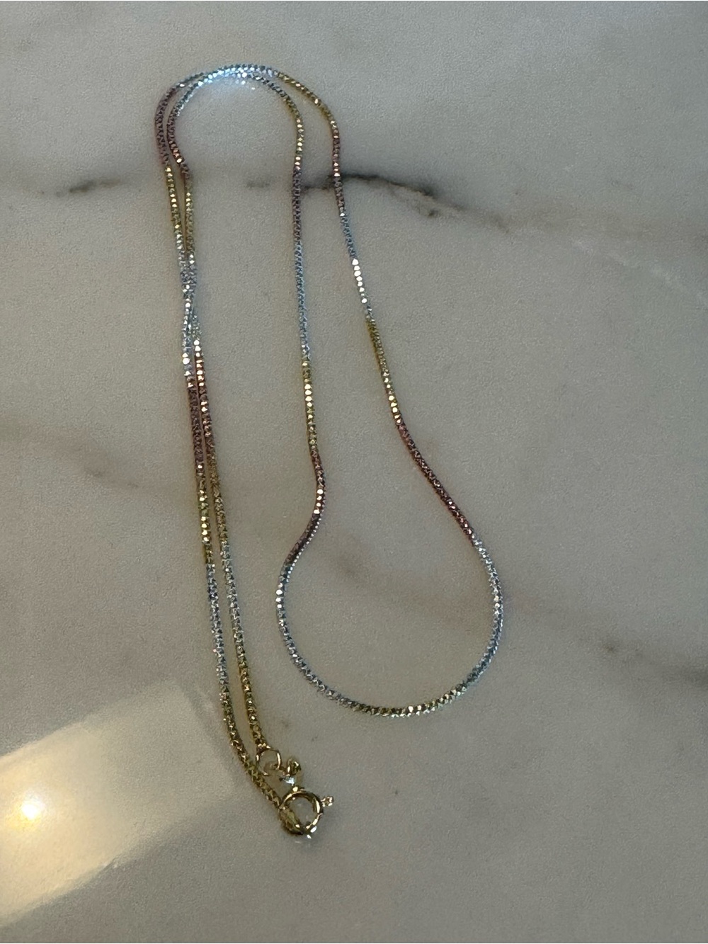 Tri-Tone Women’s Necklace - Gold, Silver & Rose